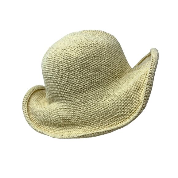 Wooden Ships Crochet Bucket Hat Cream Cotton Boho Beach Handmade main image 7